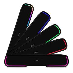 Media-Tech MT3180 Phantom Bluetooth Soundbar with RGB lighting, showing different color options - Audio