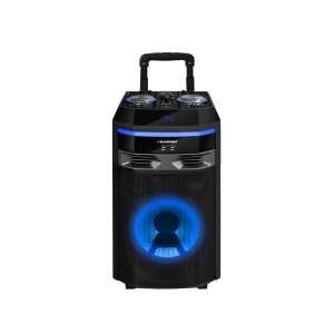 Blaupunkt PS6 tragbarer Bluetooth-Lautsprecher mit Rädern, schwarz, Vorderansicht - Blaupunkt Lautsprecher