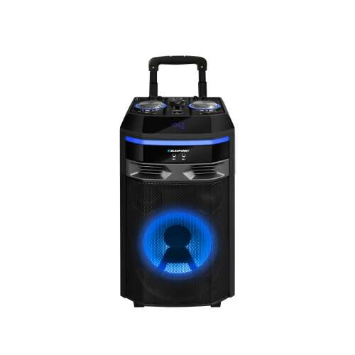 Przenośny głośnik Bluetooth Blaupunkt PS6 z kółkami, czarny, widok z przodu