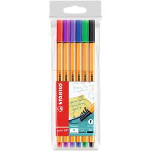 STABILO Point 88 Fineliner Pens, 6 pack, 0.4mm, assorted colors - Pen & Pencil