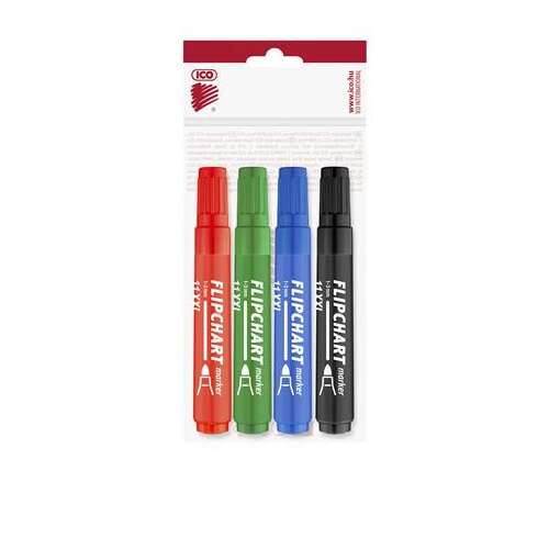 ICO Artip 11 XXL Flipchart marker set, 4 different colors, 1-3 mm, chisel tip