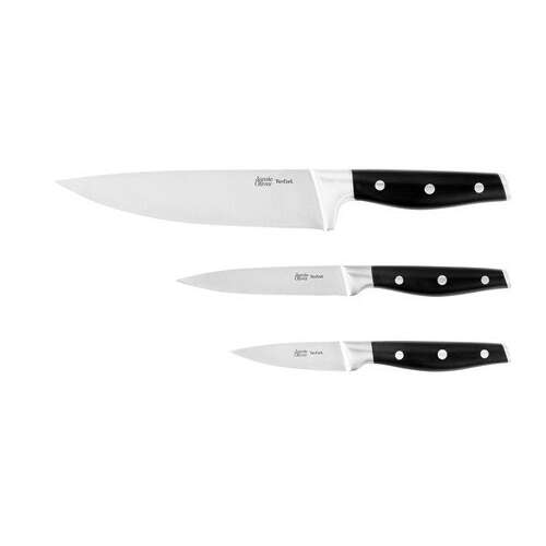 Tefal Jamie Oliver 3-teiliges Messerset, enthält ein Kochmesser, ein Universalmesser und ein Gemüsemesser