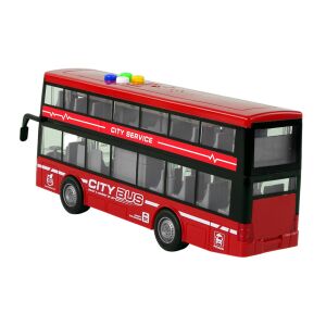 City Bus - Emeletes Busz Játék - Hangokkal és Fényekkel - 28cm