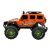 Widok z boku pomarańczowego samochodu zdalnie sterowanego Monster Jeep