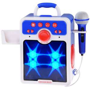 BoomBox kék hangszóró telefontartóval és mikrofonnal, tükörrel 83493160 Játék hangszer - Mikrofon