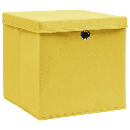 vidaXL sárga fedeles tárolódoboz, 28 x 28 x 28 cm - Tárolás és rendszerezés