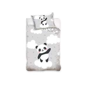Panda gyerek ágyneműhuzat garnitúra, felhő mintás, 90x120cm takaróhuzat, 40x60cm párnahuzat - Carbotex