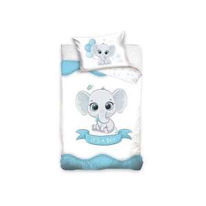 Elephant baby bedding set, 90x120cm, 40x60cm, blue, white, it's a boy - Bedding - Preschool