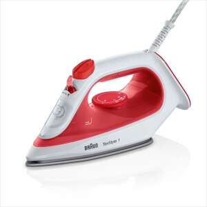 Braun TexStyle 1 steam iron, white and red, with a non-stick soleplate - Iron
