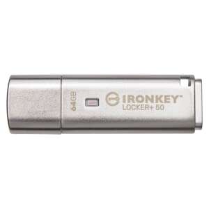 Kingston IKLP50/64GB IronKey Locker+ 50 64 GB, USB 3.2 Gen 1 Ezüst pendrive 83588814 
