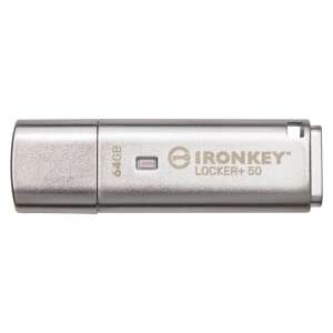 Kingston IronKey Locker+ 50 64GB USB pendrive, ezüst - Kingston
