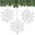 Set de 3 ornamente de Crăciun din fulg de nea cu sclipici alb, 12 cm, Springos