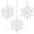 Set de 3 ornamente de Crăciun din fulg de nea cu sclipici alb, 12 cm, Springos