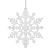 Nahaufnahme von Springos 12cm Weiße Glitzer Schneeflocke Weihnachtsbaumschmuck