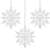 Set mit 3 weißen Glitzer-Schneeflocken-Weihnachtsbaumschmuck, 12 cm, Springos
