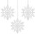Springos 12cm White Glitter Snowflake Christmas Tree Ornaments, Set of 3