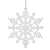 White glitter snowflake Christmas ornament, 12 cm, Springos