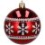 Springos red Christmas ornament with white snowflake design
