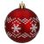Springos red Christmas ornament with white snowflake pattern