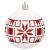 Springos white Christmas ornament with red snowflake and geometric pattern