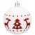 Springos white Christmas ornament with red reindeer and Christmas tree design