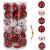 Springos 30-piece Christmas ornament set in clear tube packaging with ornament examples