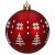 Springos red Christmas ornament with white Christmas tree and snowflake design