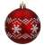 Red Christmas ornament with white snowflake pattern