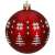 Red Christmas ornament with white snowflake and tree pattern