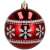 Red Christmas ornament with white snowflake pattern