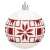 White Christmas ornament with red snowflake pattern
