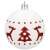 White Christmas ornament with red reindeer and tree pattern