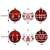 Set of 30 Springos Christmas ornaments in red and white