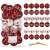 Set of 30 Springos Christmas ornaments in red and white