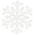 Springos White Glitter Snowflake Christmas Ornament isolated on white