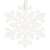 White glitter snowflake Christmas ornament, 6 cm, Springos