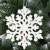 White snowflake Christmas tree ornament, 8 cm, Springos