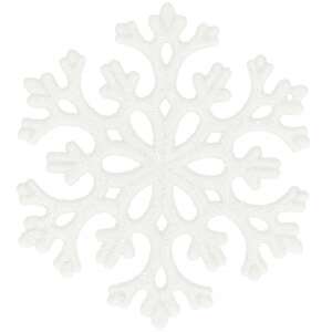 Weißer Glitzer-Schneeflocken-Weihnachtsbaumschmuck, 6 cm, Springos - Christbaumschmuck
