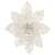 Springos white glitter poinsettia Christmas decoration isolated