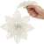 Springos white glitter poinsettia Christmas decoration with clip in use