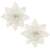 Two Springos white glitter poinsettia Christmas decorations