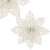 Two Springos white glitter poinsettia Christmas decorations