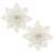 Pair of Springos white glitter poinsettia Christmas decorations