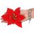 Springos Červená a zlatá trblietavá vianočná hviezda dekorácia držaná v ruke