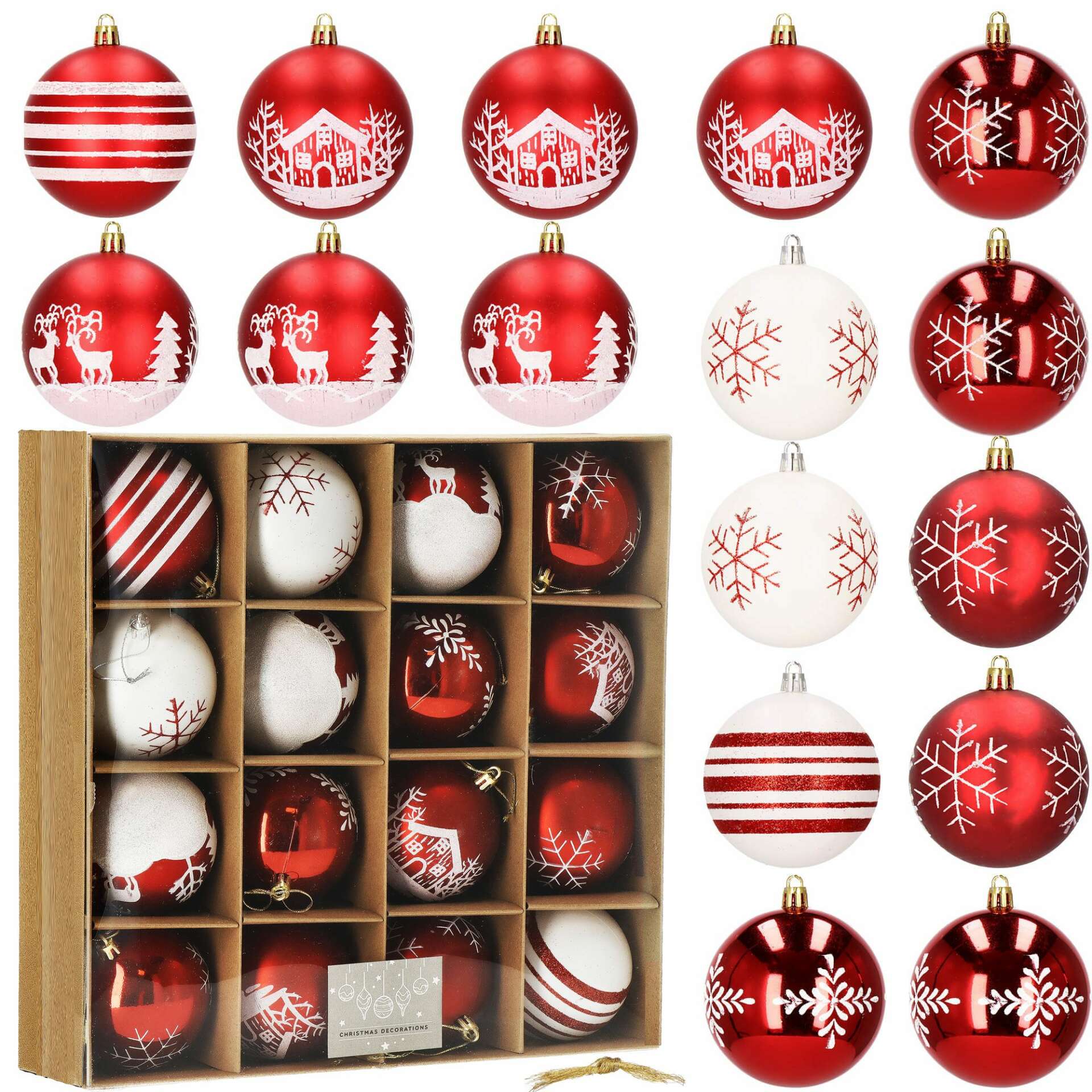 Springos ozdoby na vianočný stromček 8 cm 16 ks.