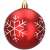 Rote Weihnachtskugel mit weißem Schneeflocken-Design, Springos