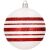 Springos white Christmas ornament with red glitter stripes