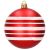 Springos red Christmas ornament with white stripes