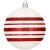 Springos white Christmas ornament with red stripes
