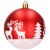 Springos red Christmas ornament with reindeer and Christmas tree